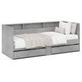 Letto singolo 90x190 cm grigio cemento con cassetti integrati