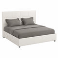 Letto matrimoniale imbottito in similpelle bianca 150x190 cm senza rete