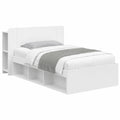Struttura Letto Singolo con Contenitore e Testiera Bianca 90x200 cm
