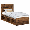 Letto singolo in pino massiccio con testiera e cassetto, 75x190 cm, stile moderno
