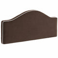 Cuscino per testiera in tessuto marrone imbottito, compatibile con letto queen size