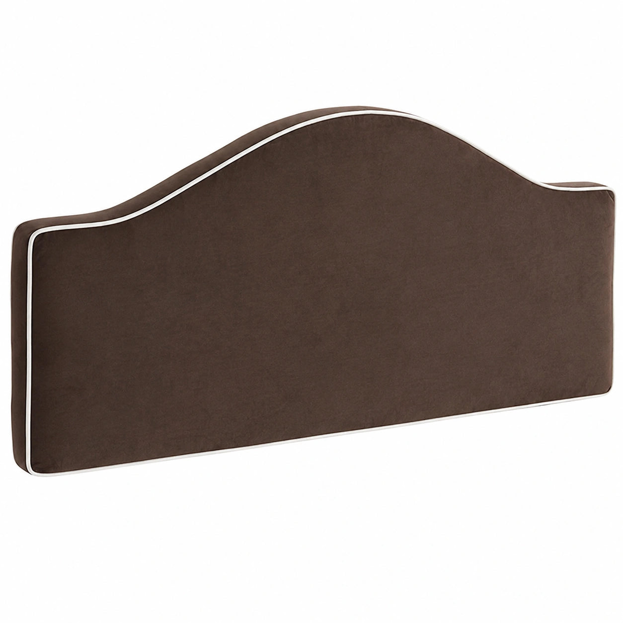 Cuscino per testiera in tessuto marrone imbottito, compatibile con letto queen size