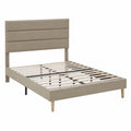 Letto Imbottito Aroma in Beige con Rete in Legno 150x190 cm