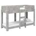 Letto a Castello Salvaspazio per Bambini, Grigio Cemento, 75x190 cm, Legno Compensato, 2 Posti, Facile da Pulire